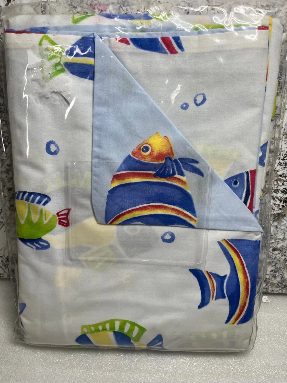 Pottery Barn Twin Duvet NEW Bermuda Fish
